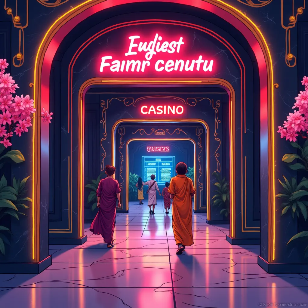 Placard hero background with neon casino lights