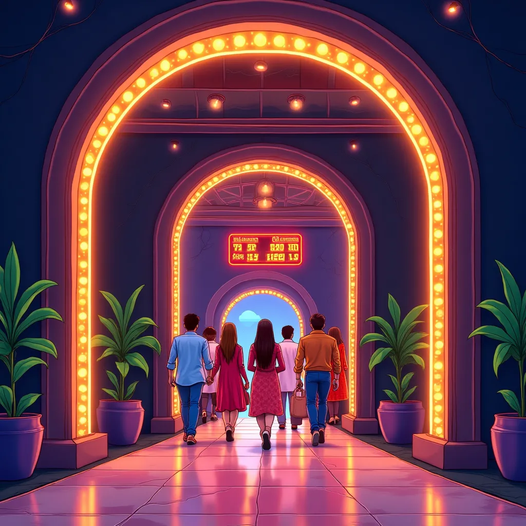 Placard live casino hero background with neon glow